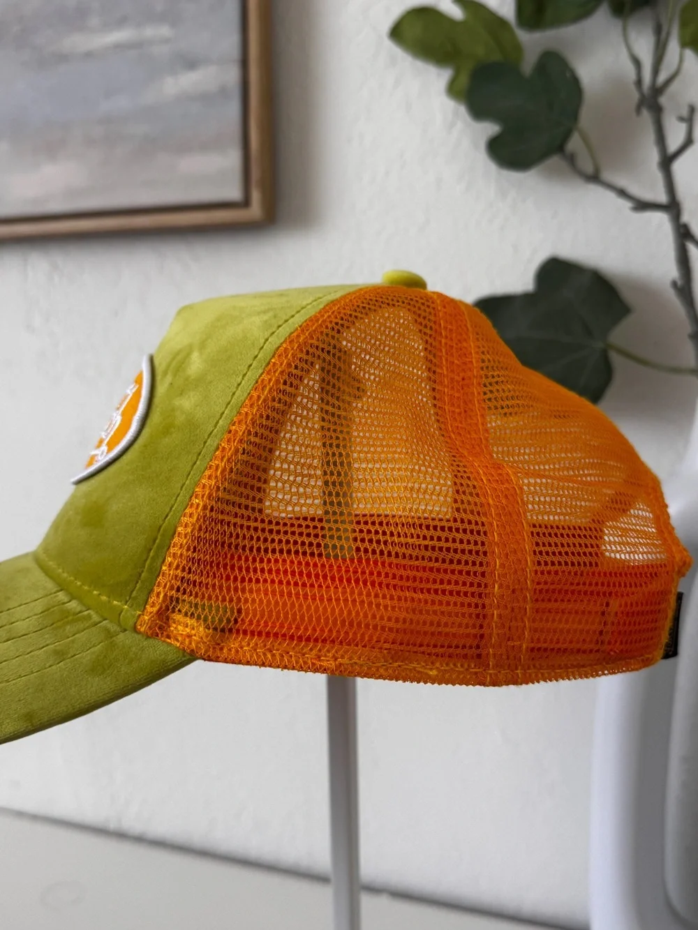 Von Dutch Lime Green & Orange Mesh Trucker Hat